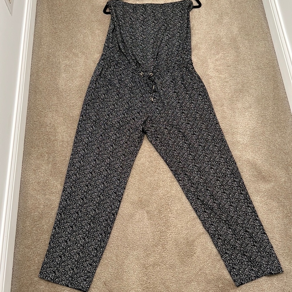 Express black & white lightweight printed jumpsuit